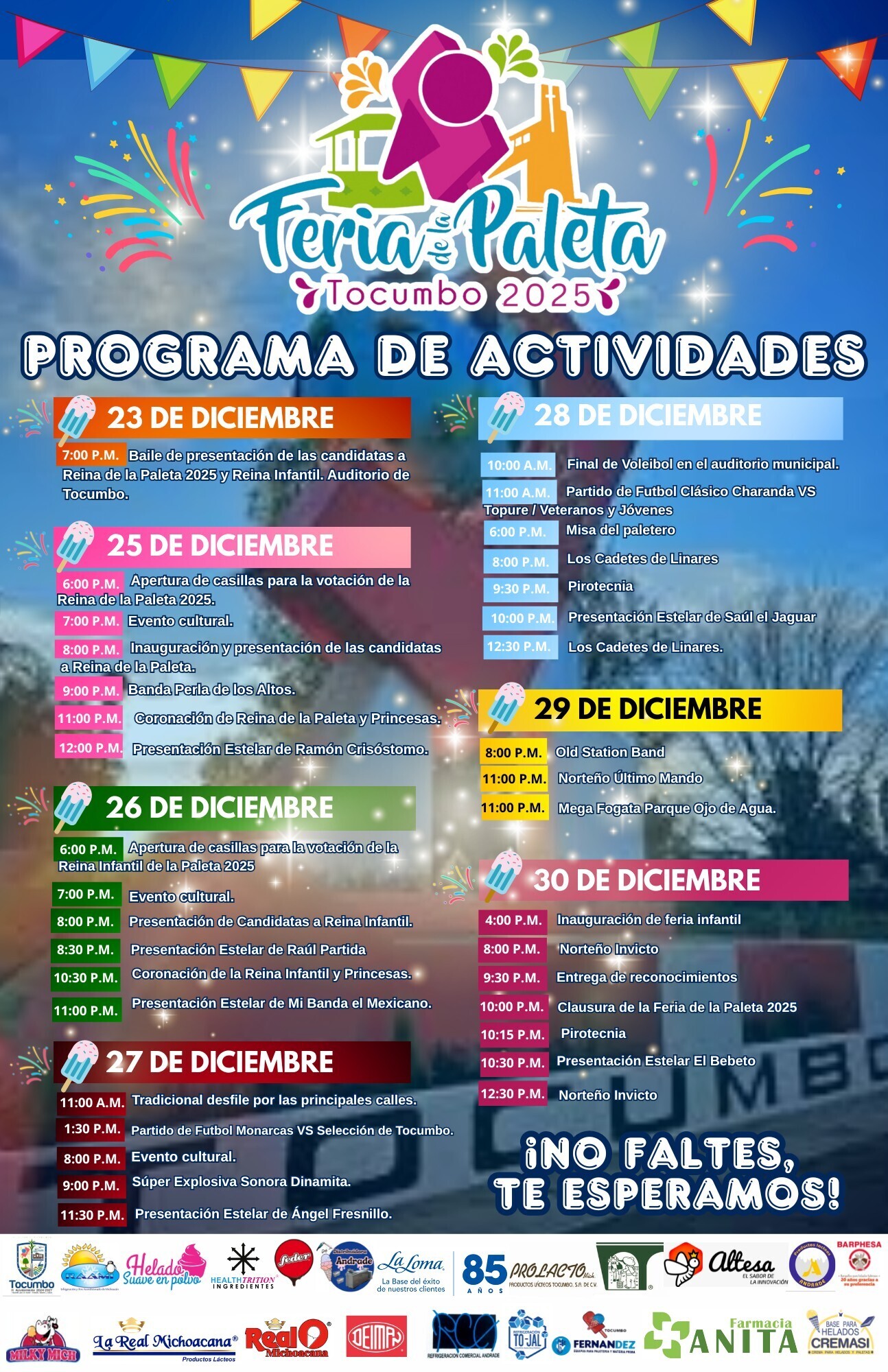 Feria de la Paleta Tocumbo 2025 Programa